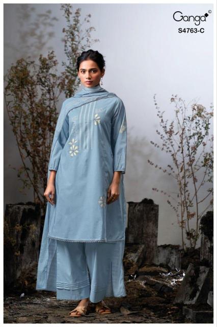 Ganga liyanshi 4763 catalog dress materials collection-wholesale retail